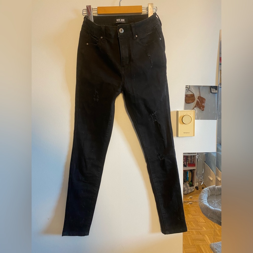 Black low/medium rise jeans. Size 3